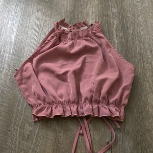 Shein open back crop top